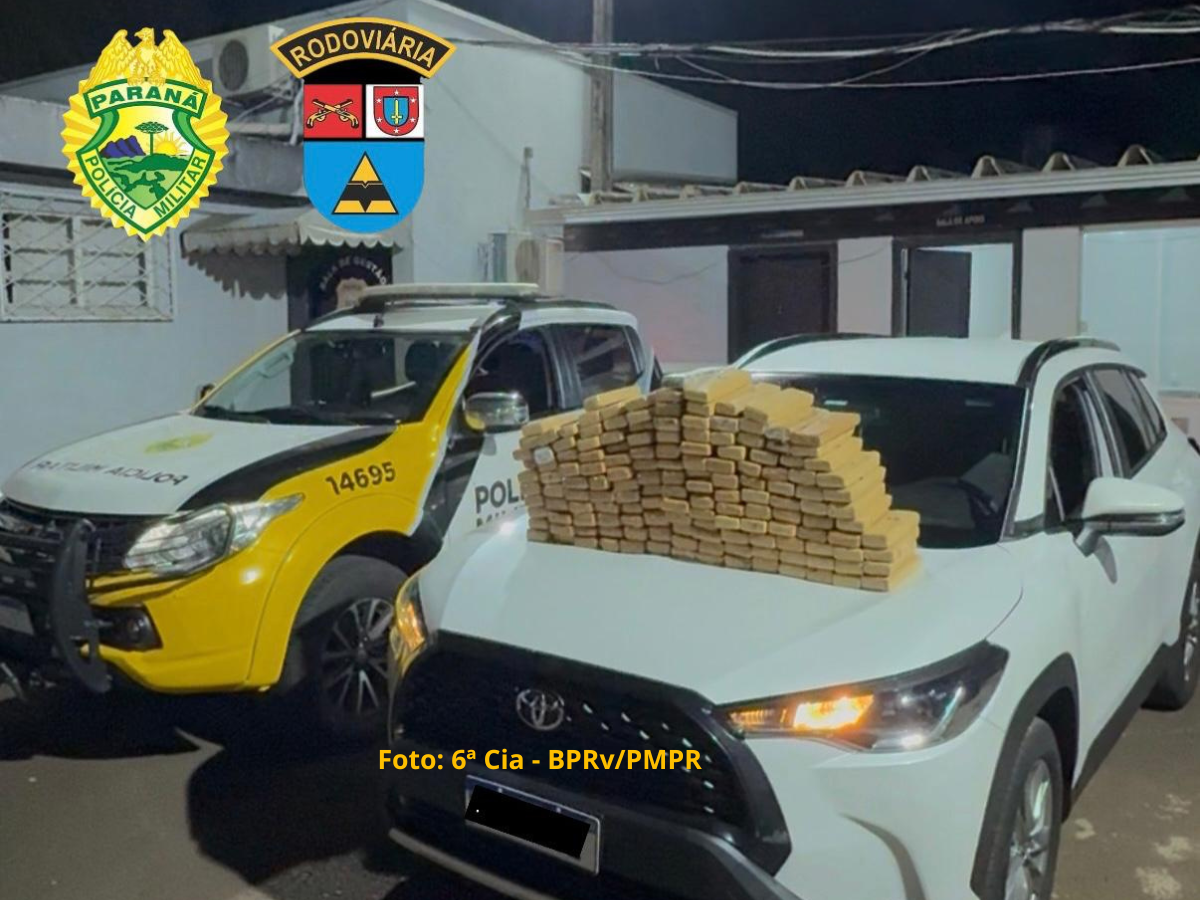 Veículo apreendido pela Polícia Rodoviária na PRC-280 com drogas