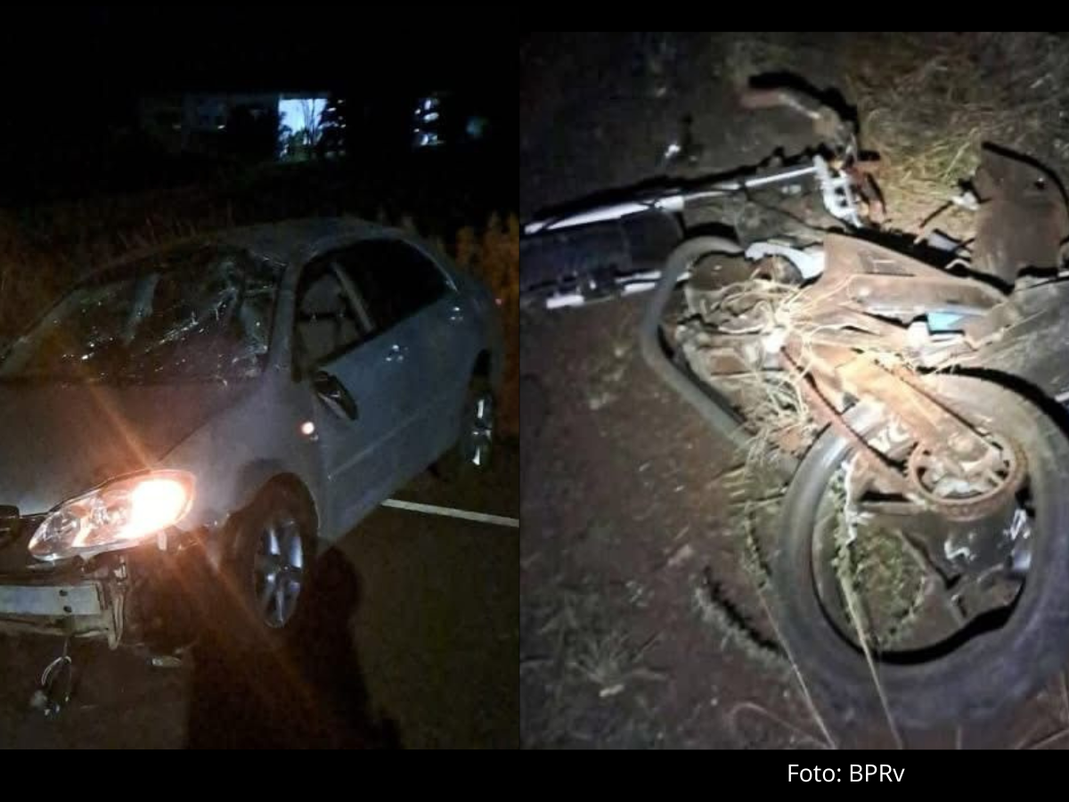 acidente de trânsito na rodovia PR-880, entre Realeza e Santa Izabel do Oeste.