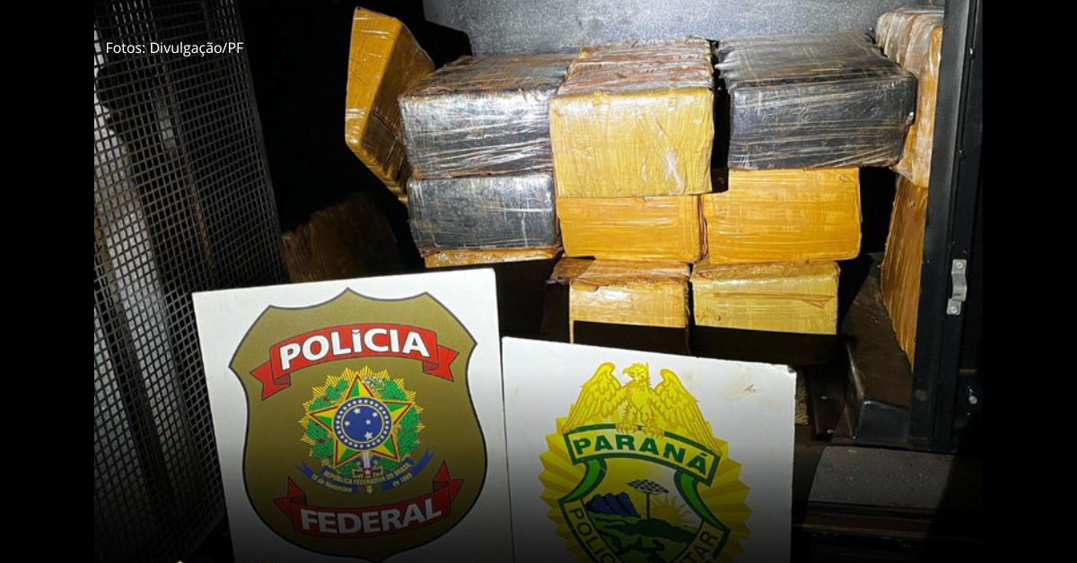 Maconha apreendida pela PF e PM-PR às margens do Lago de Itaipu