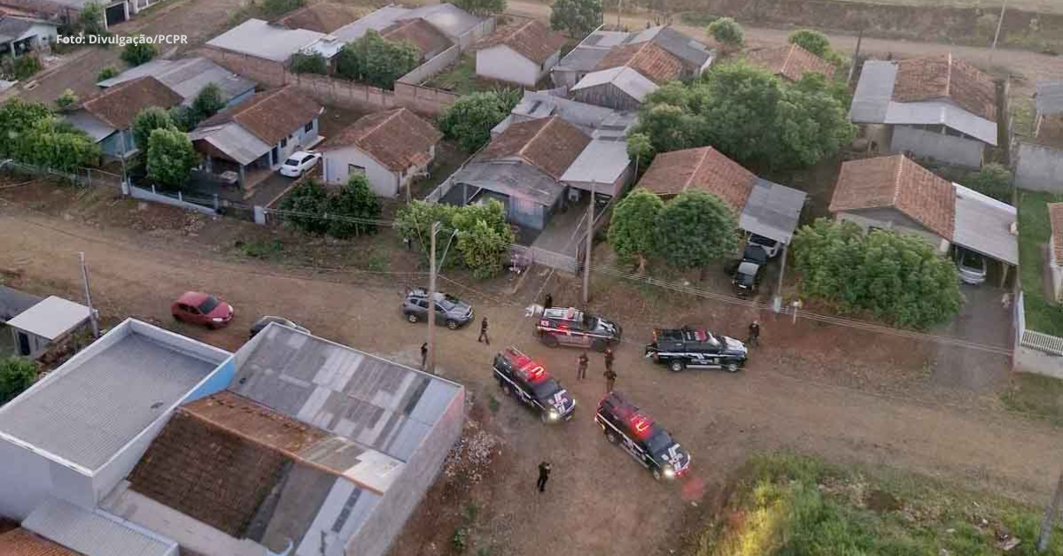 Equipe da PMPR e PCPR na Operação Colosseo em Santo Antônio do Sudoeste.