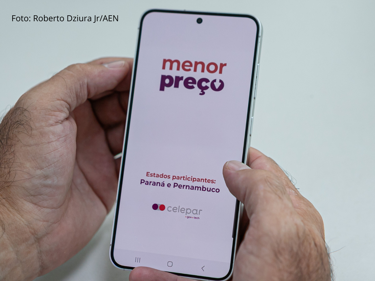 Tela inicial do aplicativo Menor Preço exibindo opções de pesquisa