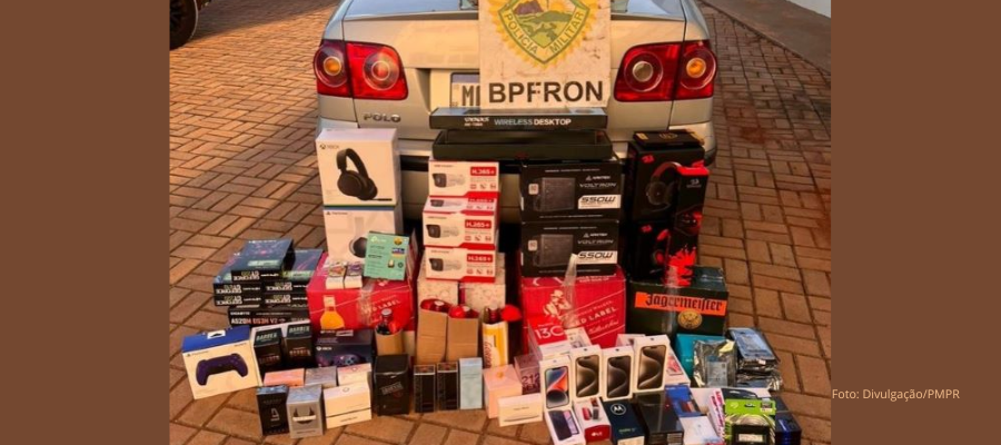 BPFRON apreende carro com produtos ilegais do Paraguai