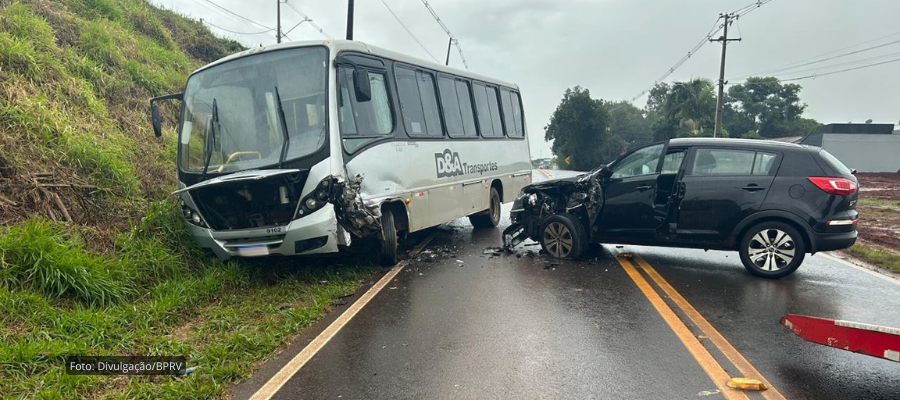 Motorista ferido do SUV em colisão com ônibus na PR-493 em Pato Branco