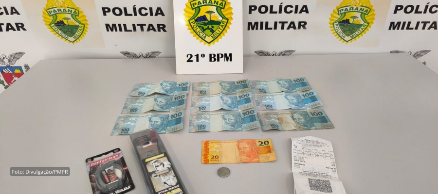 PM prende homem por furto de R$ 1 mil e recupera dinheiro em Realeza