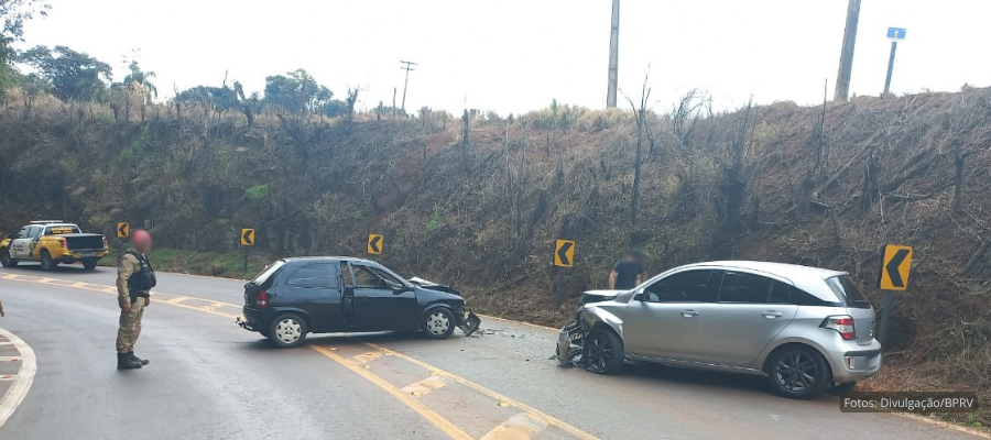 Colisão frontal deixa feridos na PR-281 em Dois Vizinhos