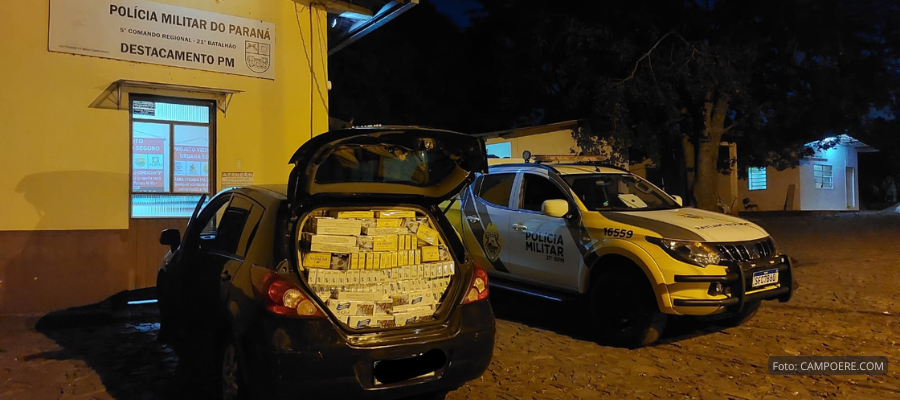 PM encontra mil pacotes de cigarros contrabandeados
