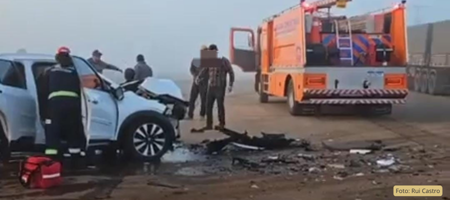 Carro e carreta colidem em acidente na BR-163 em Capitão Leônidas Marques
