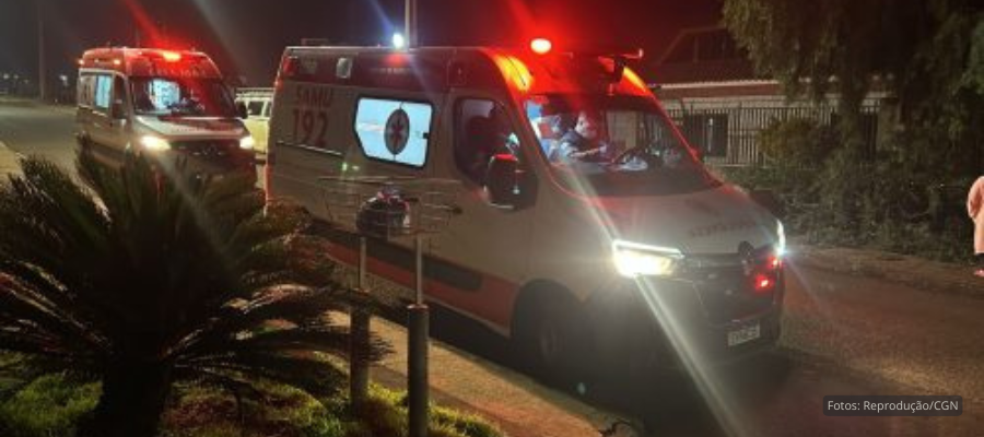 Viatura do SAMU estacionada durante atendimento no Sudoeste