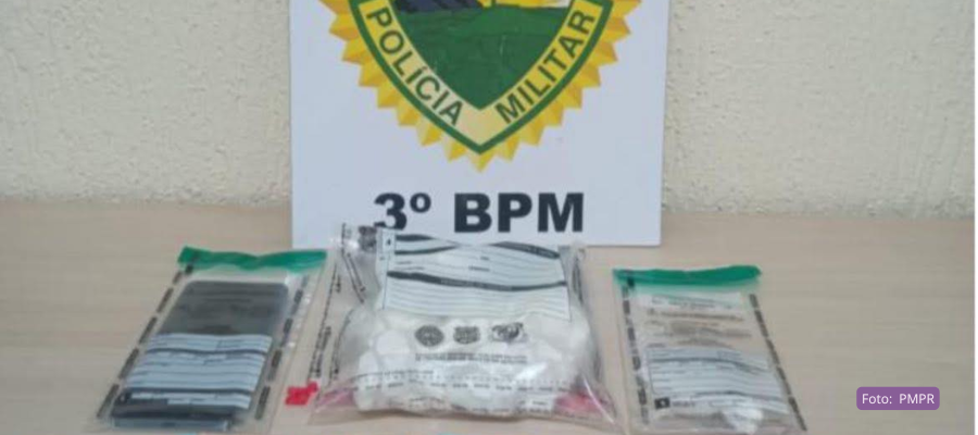 Homem preso por tráfico de drogas em Coronel Vivida com cocaína e dinheiro apreendidos