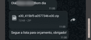 Alerta sobre vírus do orçamento no WhatsApp que rouba dados bancários.