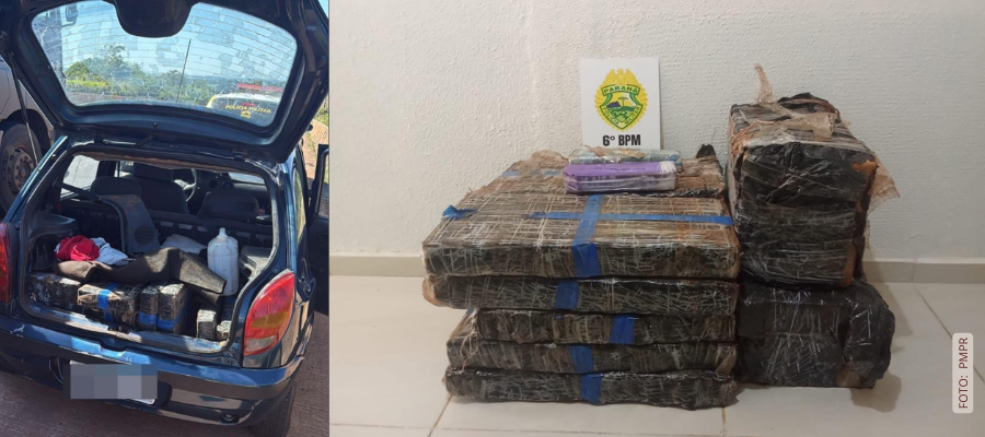PM apreende maconha na BR-163 em Santa Lúcia