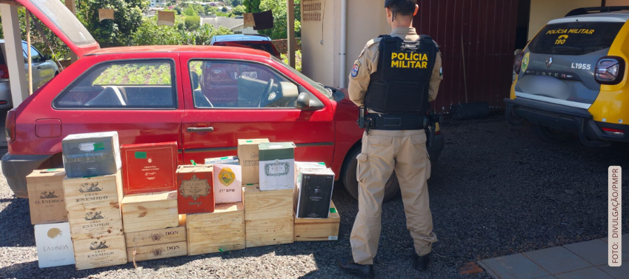 PM faz apreensão de vinhos argentinos em Pérola D’Oeste