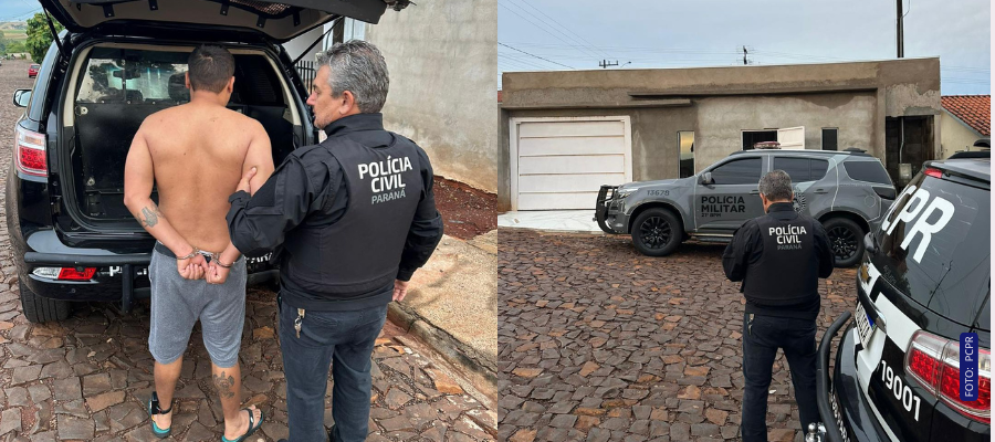 Polícia Civil durante operação Nova Prata do Iguaçu contra tráfico e facção.