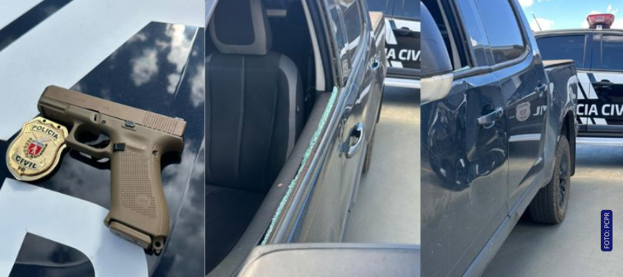 Polícia civil aprrende carro e arma de fogo usados em homicídio após discussão no trânsito na PR-483