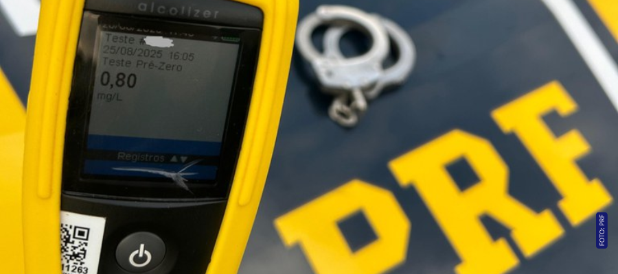 Teste de etilômetro reforçado pela PRF no Paraná