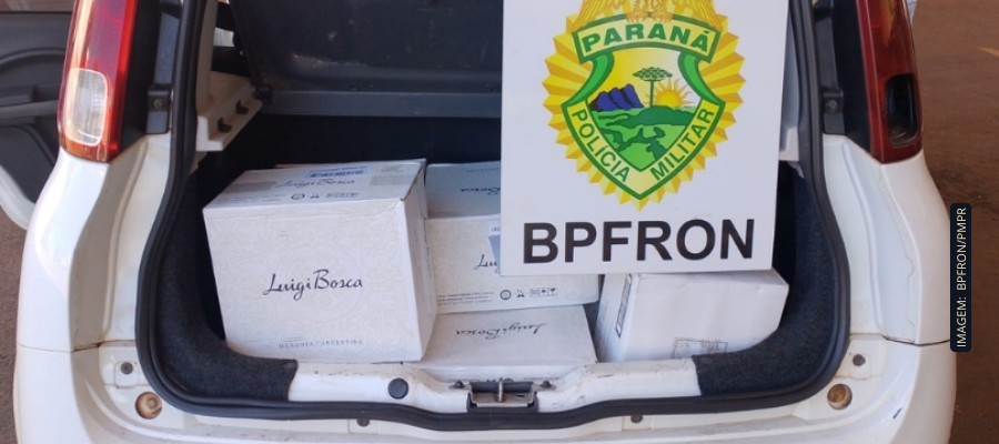 apreensão de vinhos em Pérola D’Oeste realizada pelo BPFRON