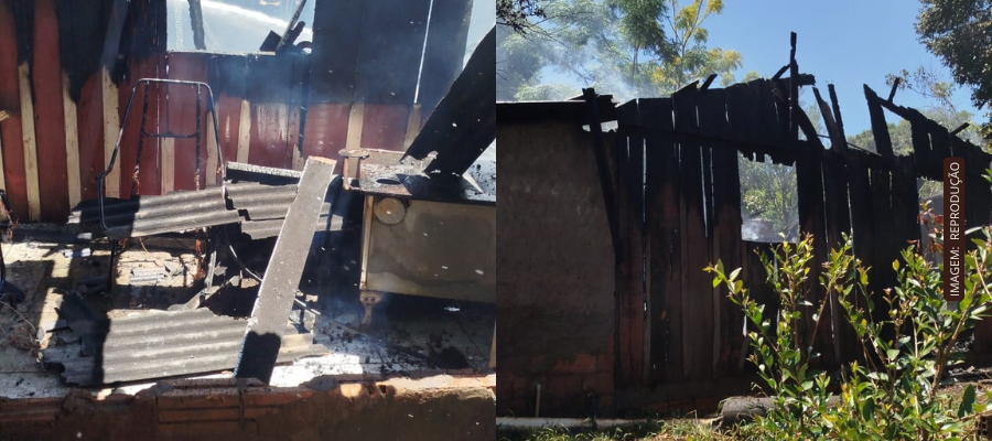 Incêndio criminoso destrói casa em Pérola D'Oeste