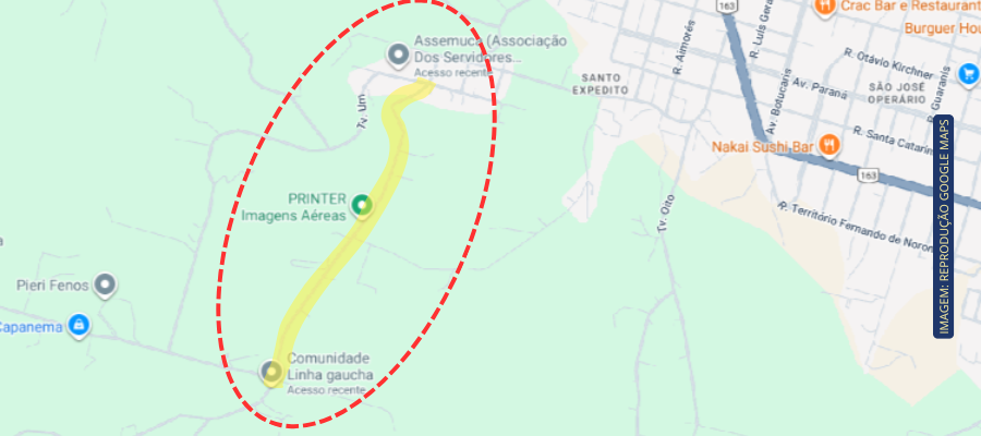 Interdição da Estrada da Linha Gaúcha em Capanema para asfaltamento