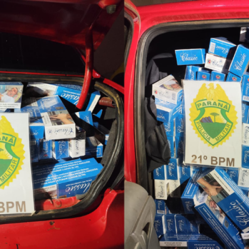Preseguição em Capanema aprende contrabando de cigarros, próximo ao Rio Santo Antônio