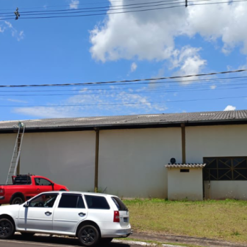 Local de acidente de trabalho em Sulina onde homem caiu de telhado