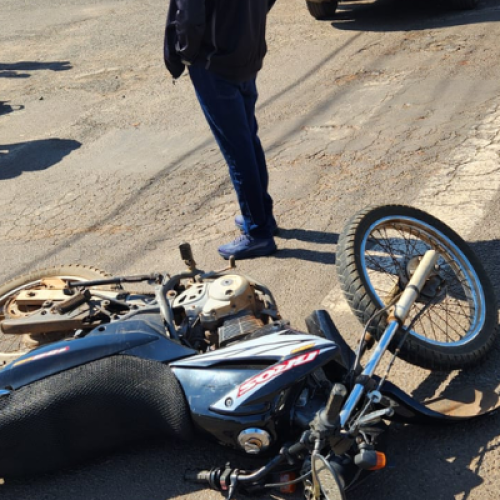 Acidente com moto deixa ferido no retorno do Posto Rota do Sol em Capanema