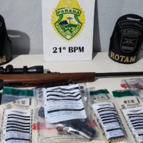 Homem tem armas apreendidas em Enéas Marques