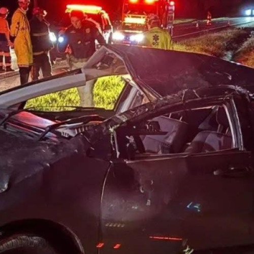 Capotamento na BR-163 em Capitão Leônidas Marques deixa motorista morto