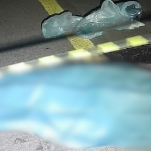 Local do atropelamento fatal na BR-163 onde pedestre morreu.