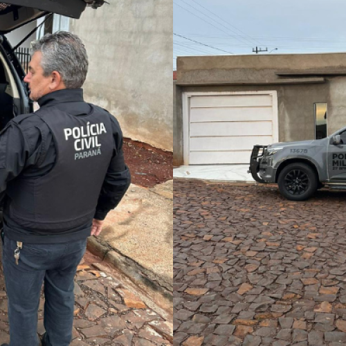 Polícia Civil durante operação Nova Prata do Iguaçu contra tráfico e facção.