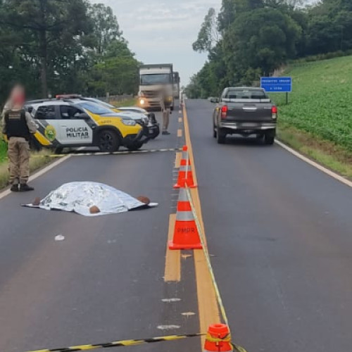 Equipes policiais atendem sinistro na PR-475 em São Jorge do Oeste