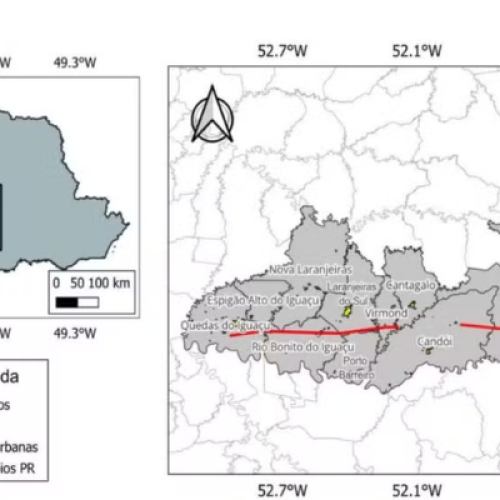 Mapa mostra trajetória confirmada do tornado F4 no Paraná
