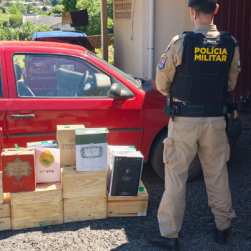 PM faz apreensão de vinhos argentinos em Pérola D’Oeste